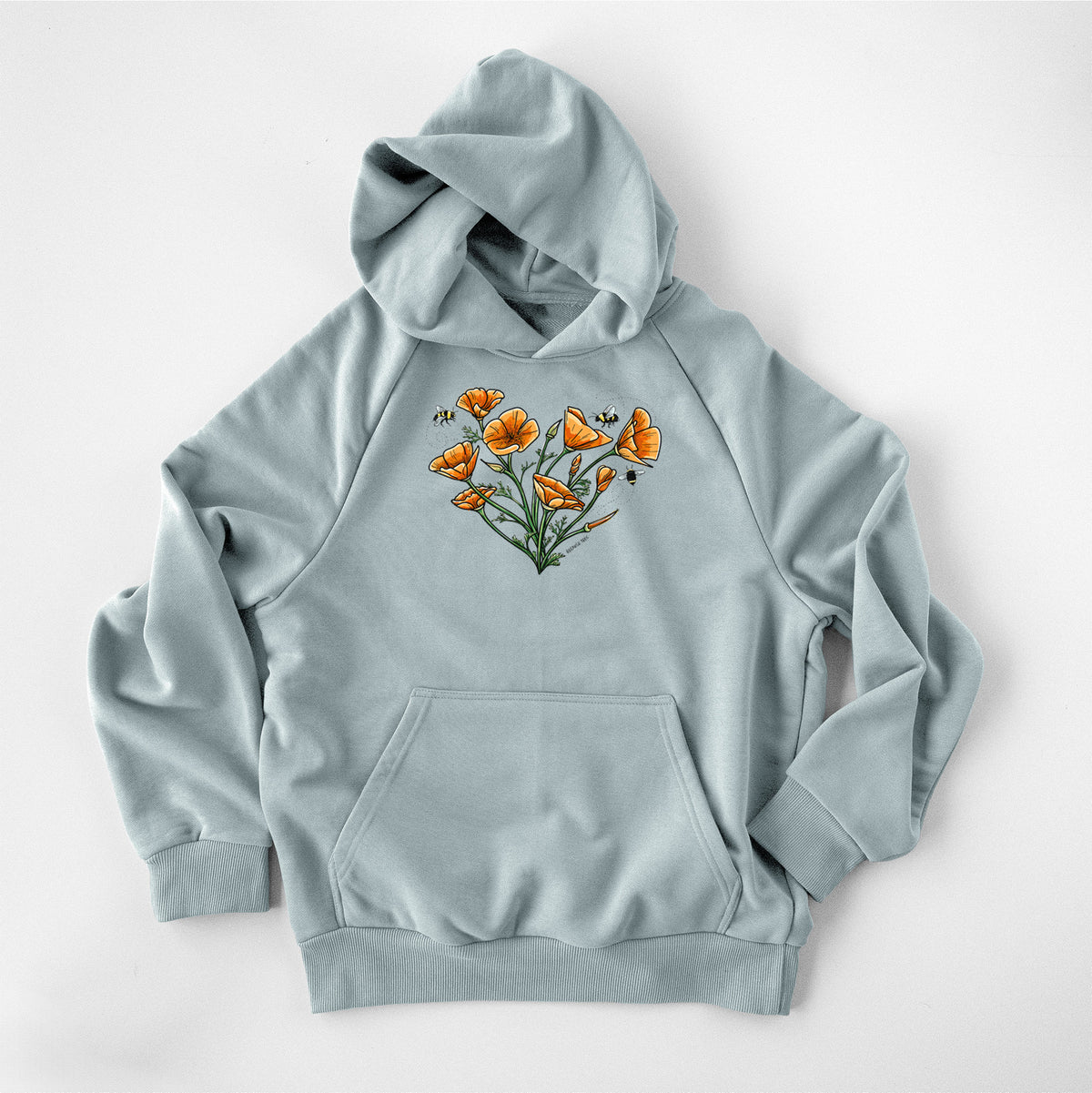 Color California Poppy Heart - UltraLuxe Heavyweight French Terry Hoodie