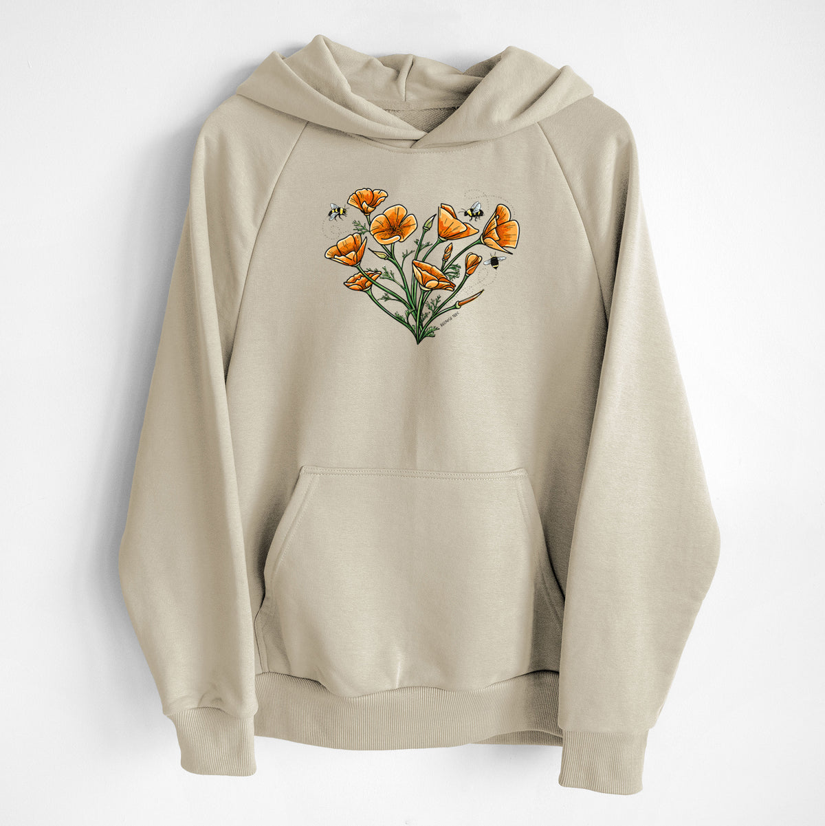 Color California Poppy Heart - UltraLuxe Heavyweight French Terry Hoodie