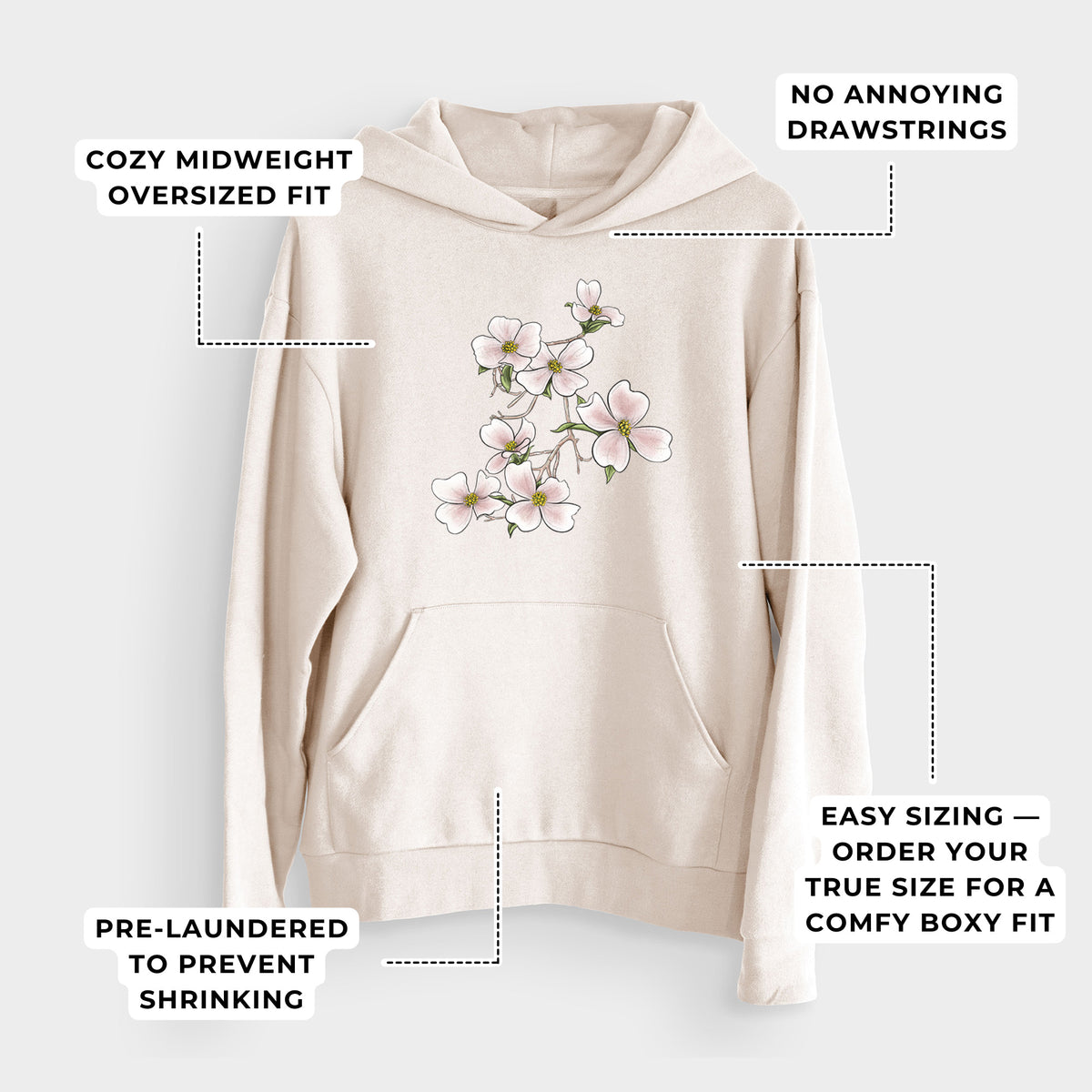 Flowering Dogwood - Cornus florida  - Bodega Midweight Hoodie