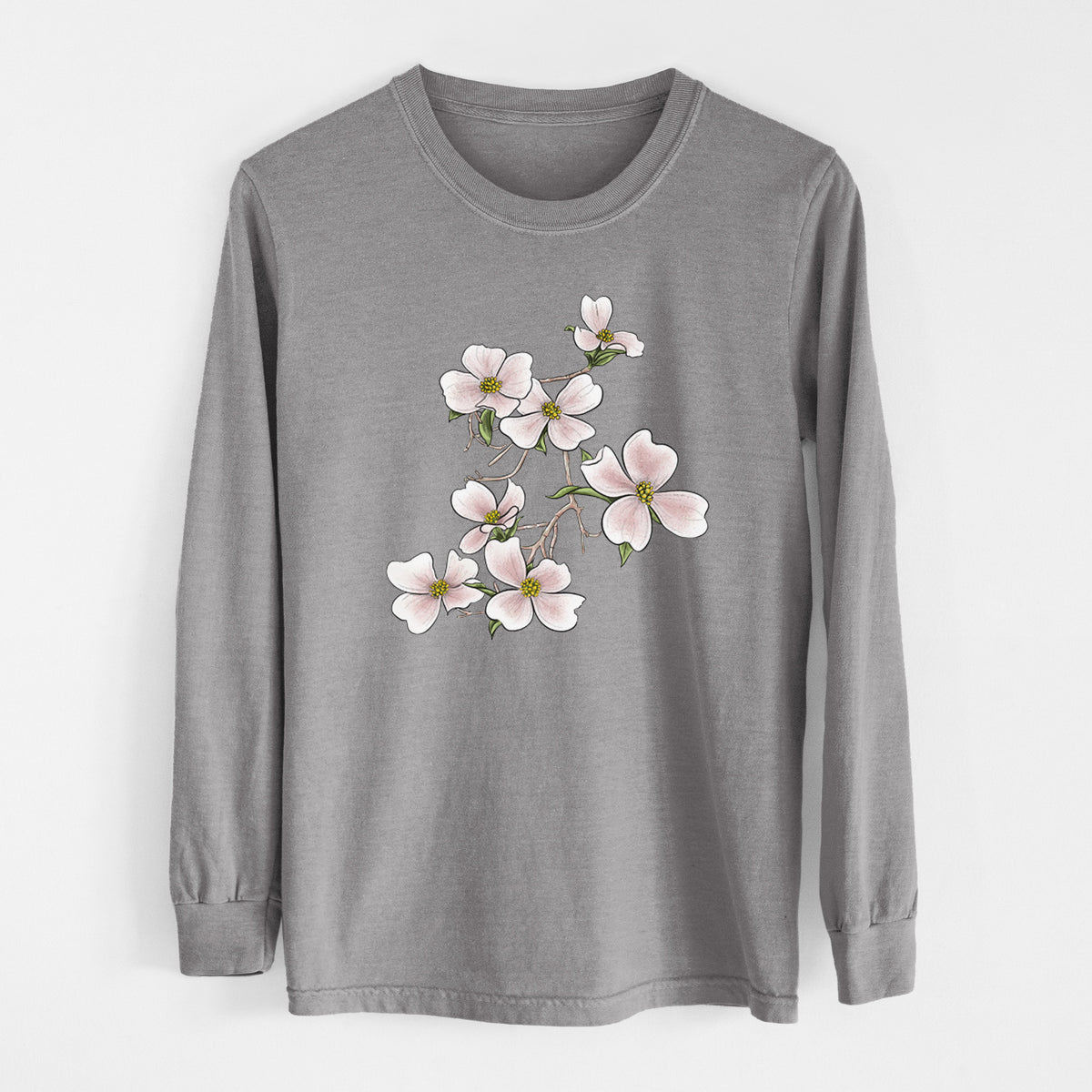 Flowering Dogwood - Cornus florida - Heavyweight 100% Cotton Long Sleeve