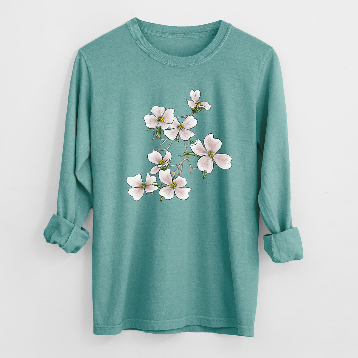 Flowering Dogwood - Cornus florida - Heavyweight 100% Cotton Long Sleeve