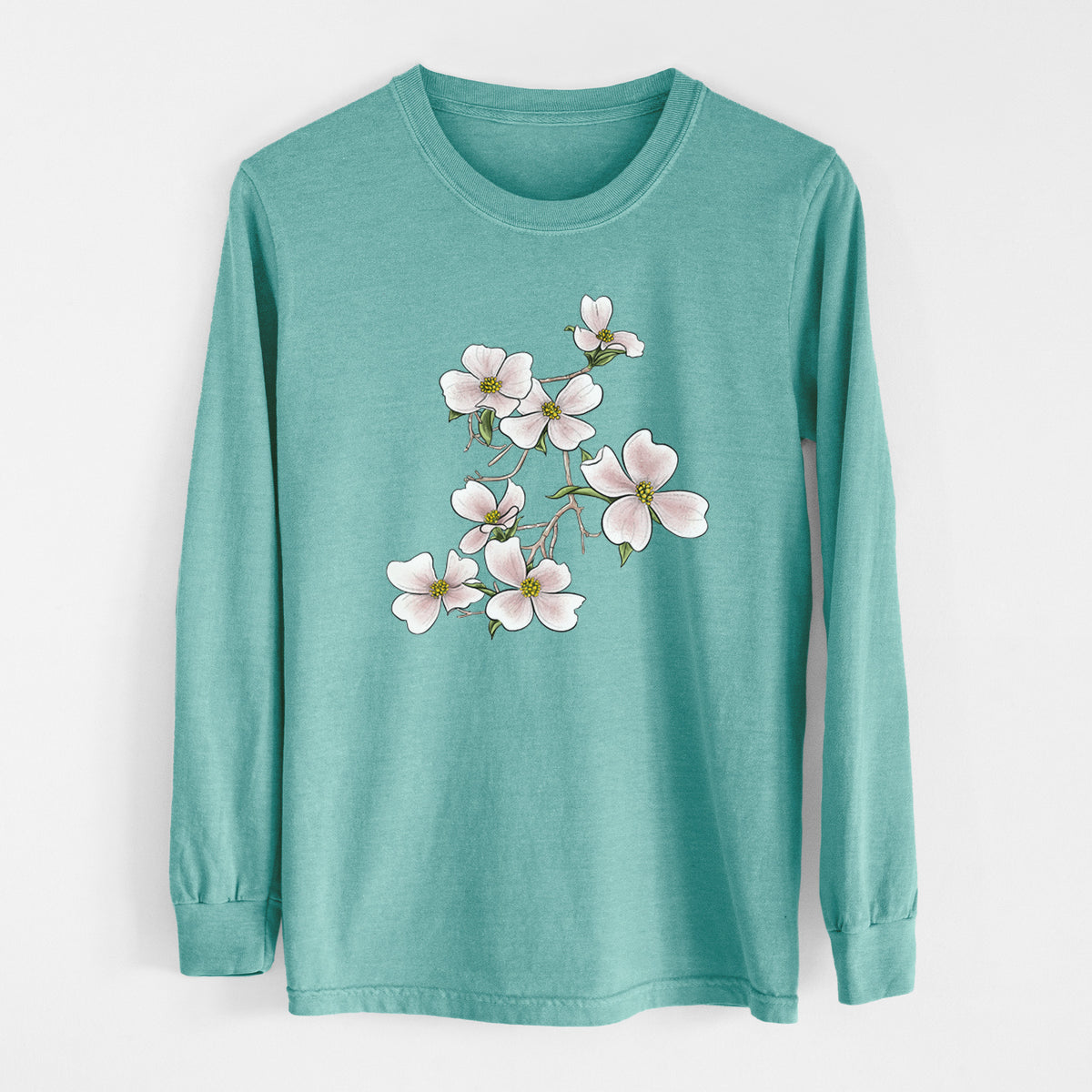 Flowering Dogwood - Cornus florida - Heavyweight 100% Cotton Long Sleeve