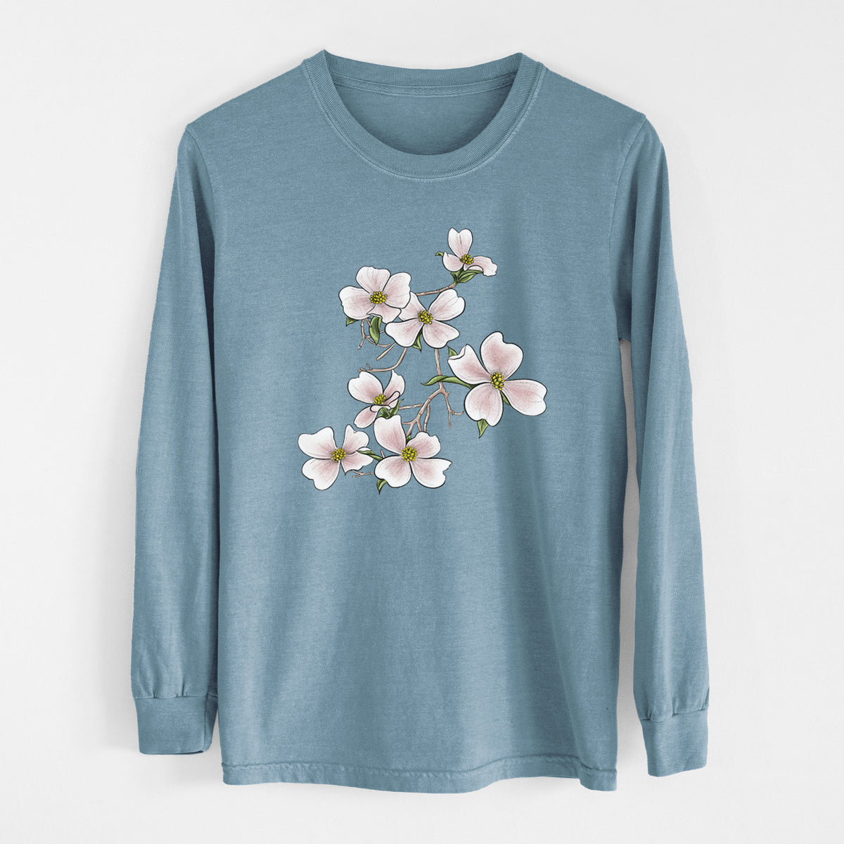 Flowering Dogwood - Cornus florida - Heavyweight 100% Cotton Long Sleeve