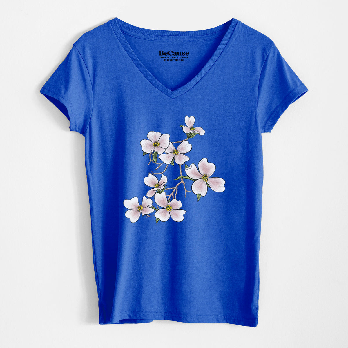 Flowering Dogwood - Cornus florida - Women&#39;s 100% Recycled V-neck