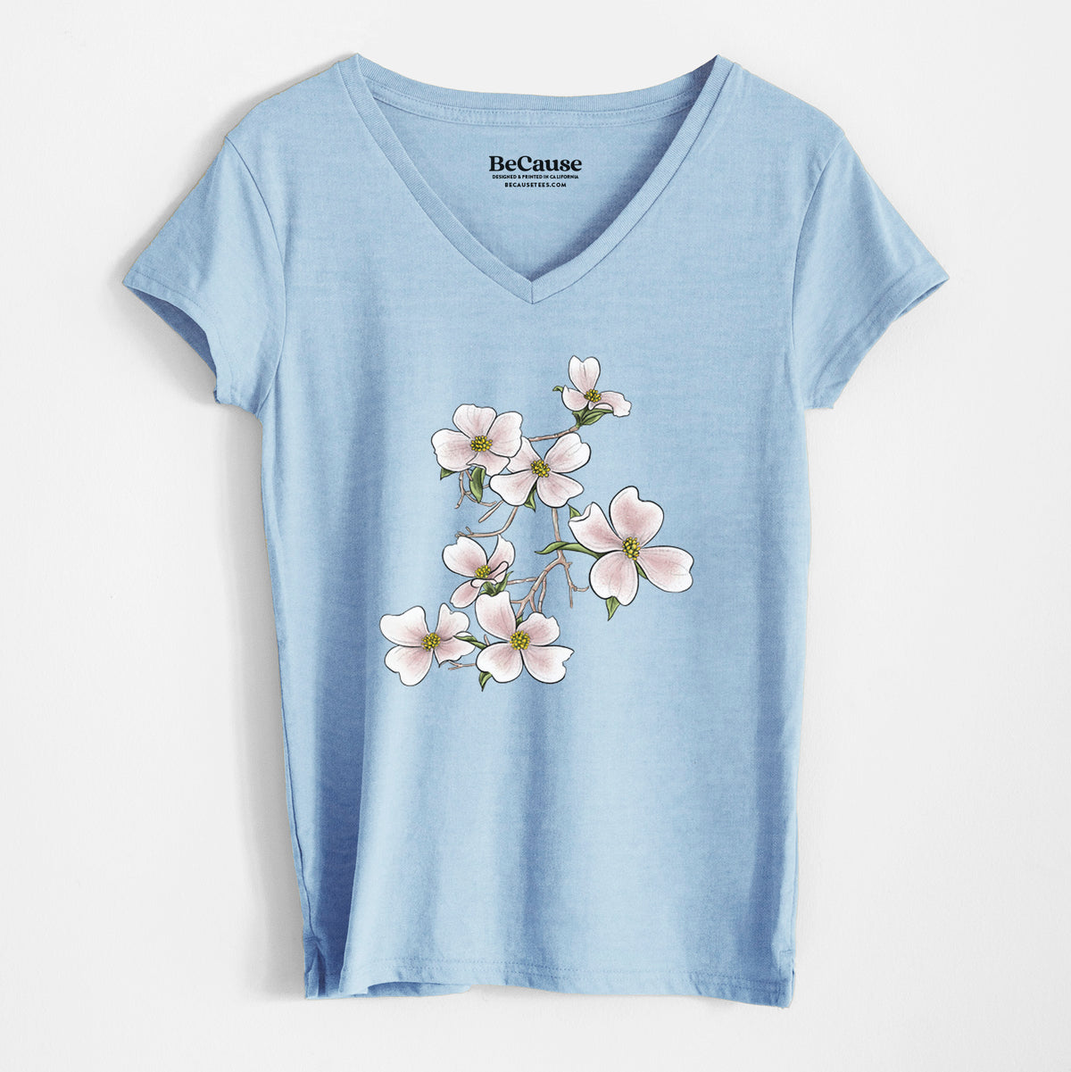 Flowering Dogwood - Cornus florida - Women&#39;s 100% Recycled V-neck