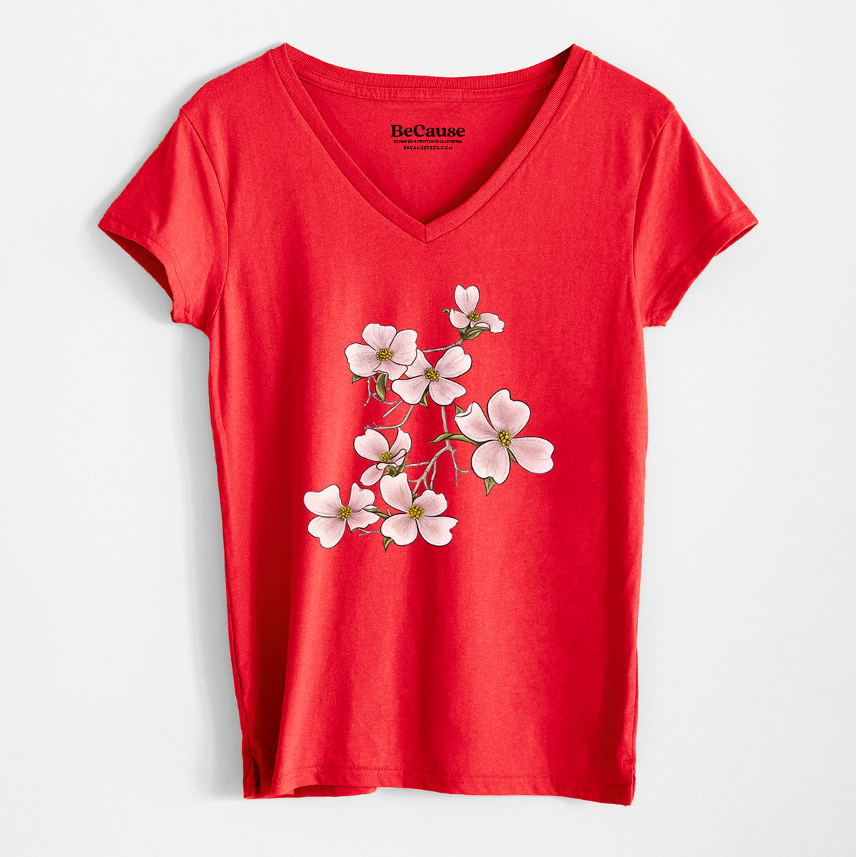 Flowering Dogwood - Cornus florida - Women&#39;s 100% Recycled V-neck