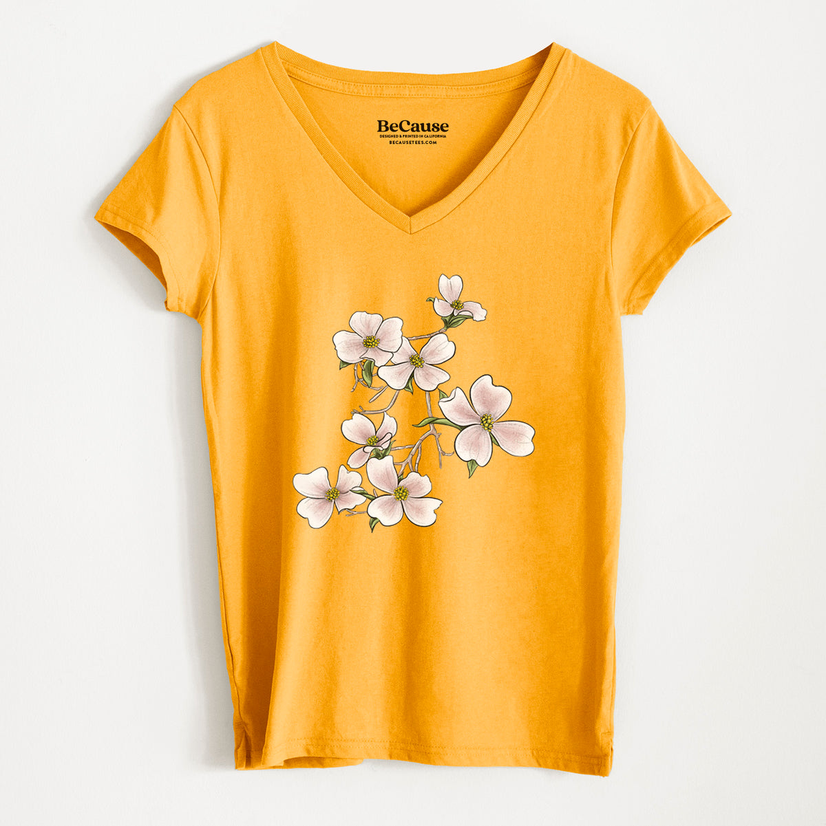 Flowering Dogwood - Cornus florida - Women&#39;s 100% Recycled V-neck