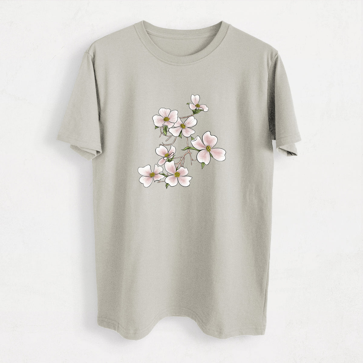 Flowering Dogwood - Cornus florida - Heavyweight Men&#39;s 100% Organic Cotton Tee
