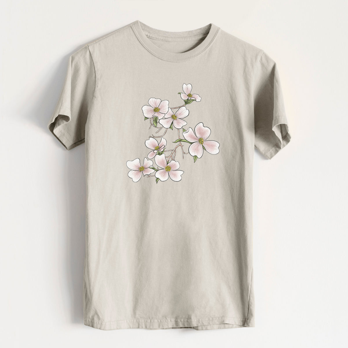 Flowering Dogwood - Cornus florida - Heavyweight Men&#39;s 100% Organic Cotton Tee