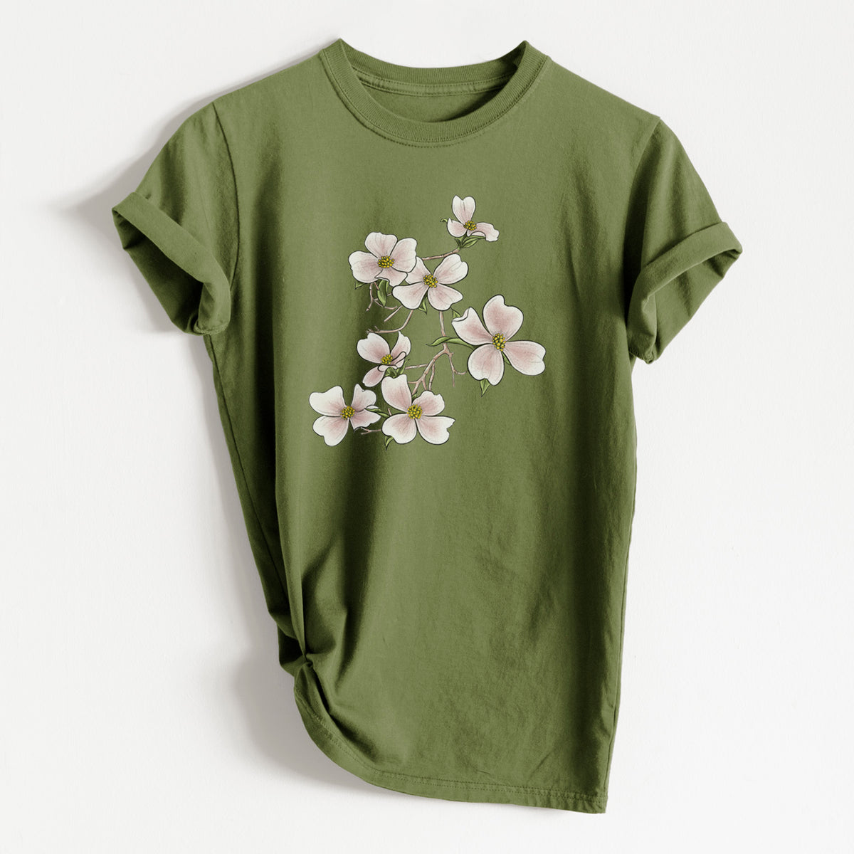 Flowering Dogwood - Cornus florida - Heavyweight Men&#39;s 100% Organic Cotton Tee