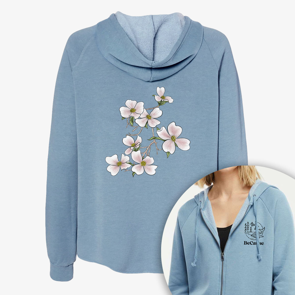 Flowering Dogwood - Cornus florida - Women&#39;s Cali Wave Zip-Up Sweatshirt