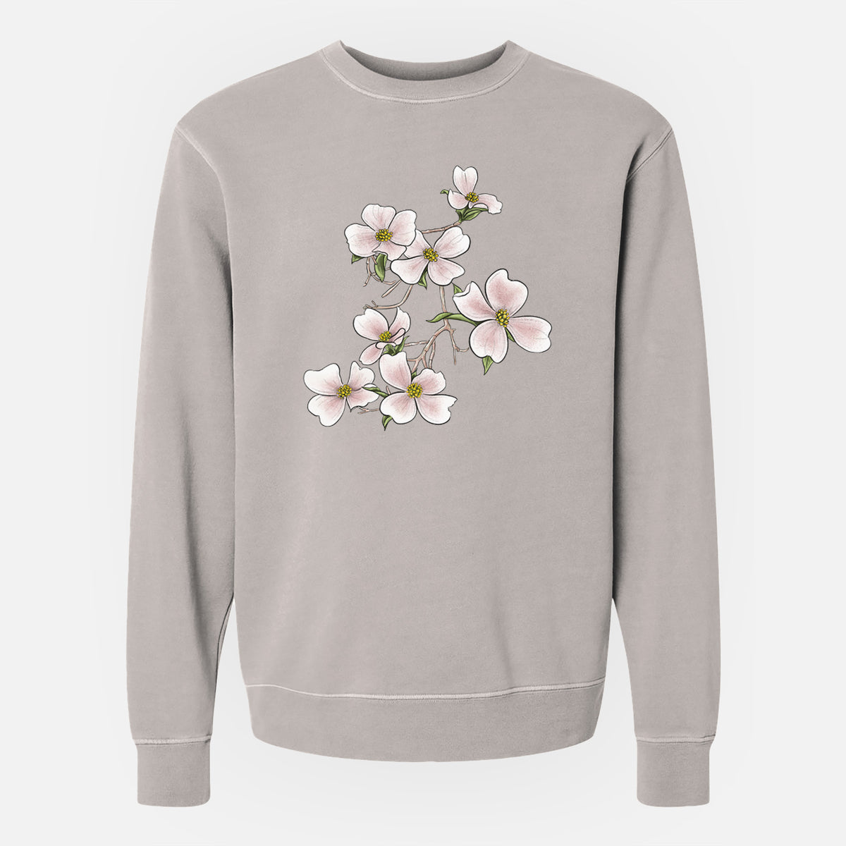 Flowering Dogwood - Cornus florida - Unisex Pigment Dyed Crew Sweatshirt