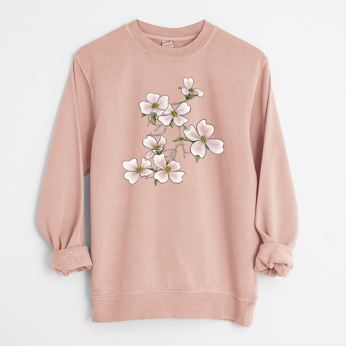 Flowering Dogwood - Cornus florida - Unisex Pigment Dyed Crew Sweatshirt