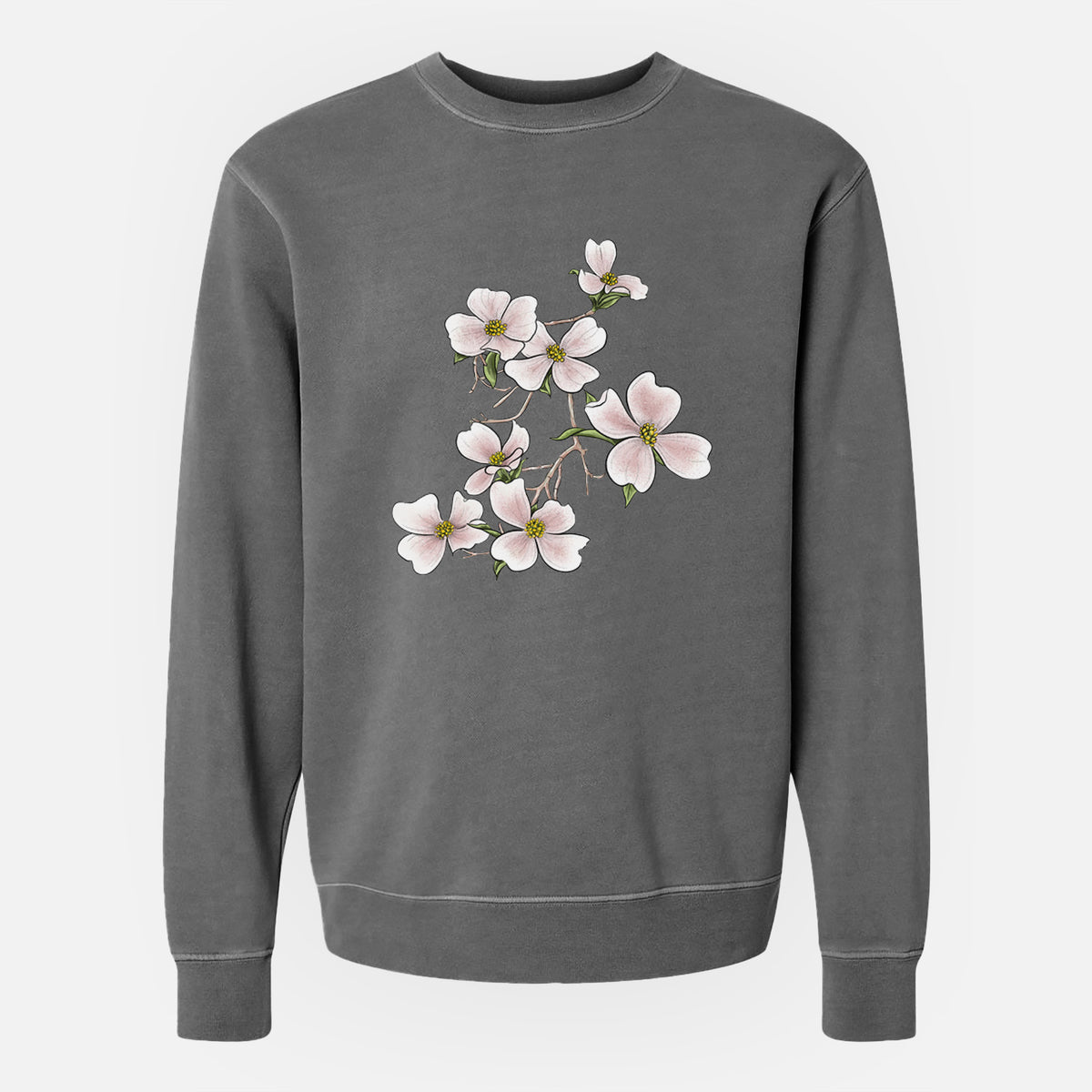 Flowering Dogwood - Cornus florida - Unisex Pigment Dyed Crew Sweatshirt