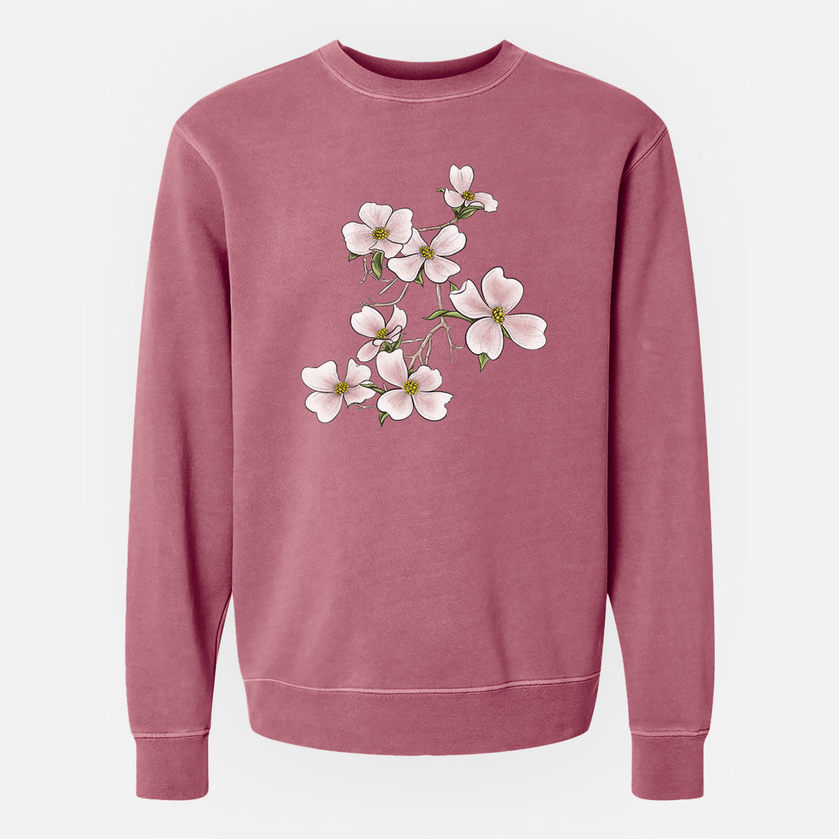 Flowering Dogwood - Cornus florida - Unisex Pigment Dyed Crew Sweatshirt