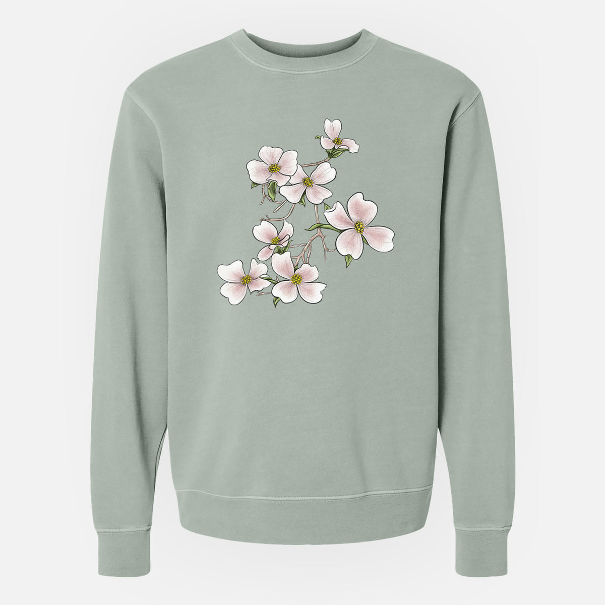 Flowering Dogwood - Cornus florida - Unisex Pigment Dyed Crew Sweatshirt