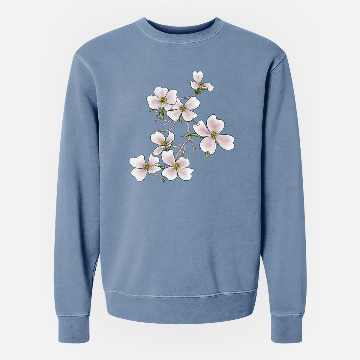 Flowering Dogwood - Cornus florida - Unisex Pigment Dyed Crew Sweatshirt