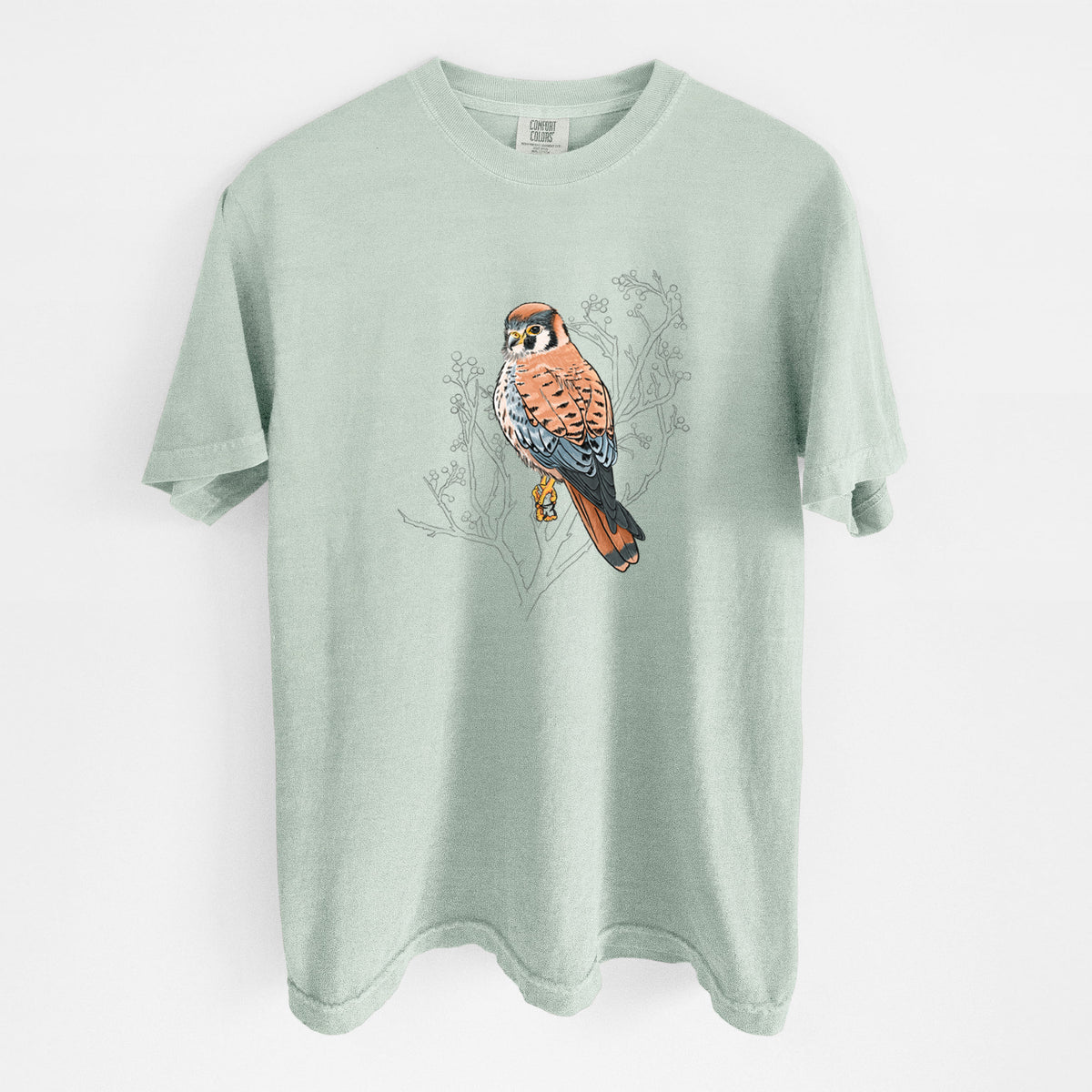 Vibrant American Kestrel - Falco sparverius - Unisex Comfort Colors Garment-Dyed Heavyweight T-shirt