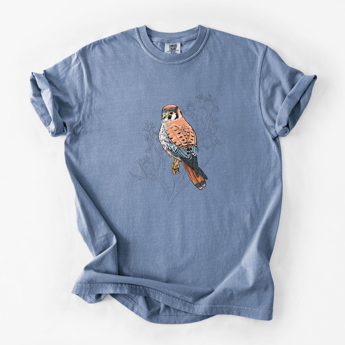 Vibrant American Kestrel - Falco sparverius - Unisex Comfort Colors Garment-Dyed Heavyweight T-shirt