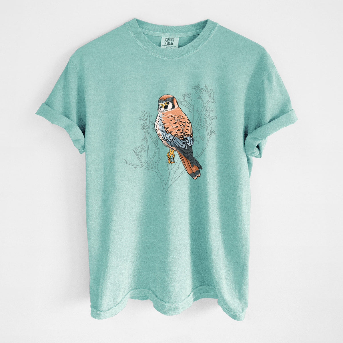 Vibrant American Kestrel - Falco sparverius - Unisex Comfort Colors Garment-Dyed Heavyweight T-shirt