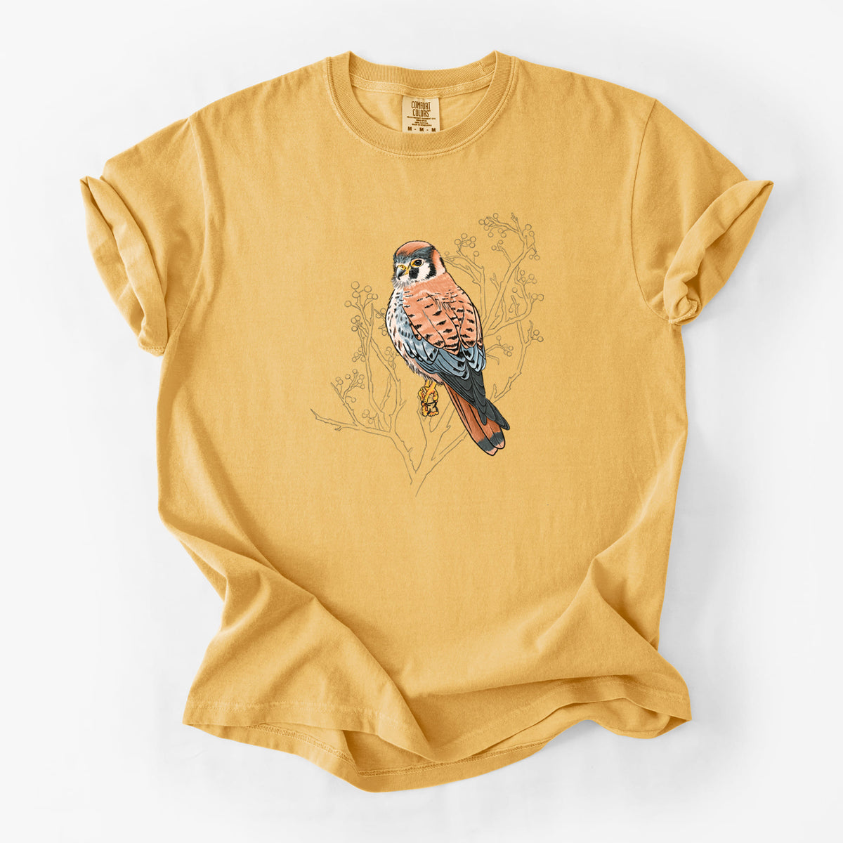 Vibrant American Kestrel - Falco sparverius - Unisex Comfort Colors Garment-Dyed Heavyweight T-shirt