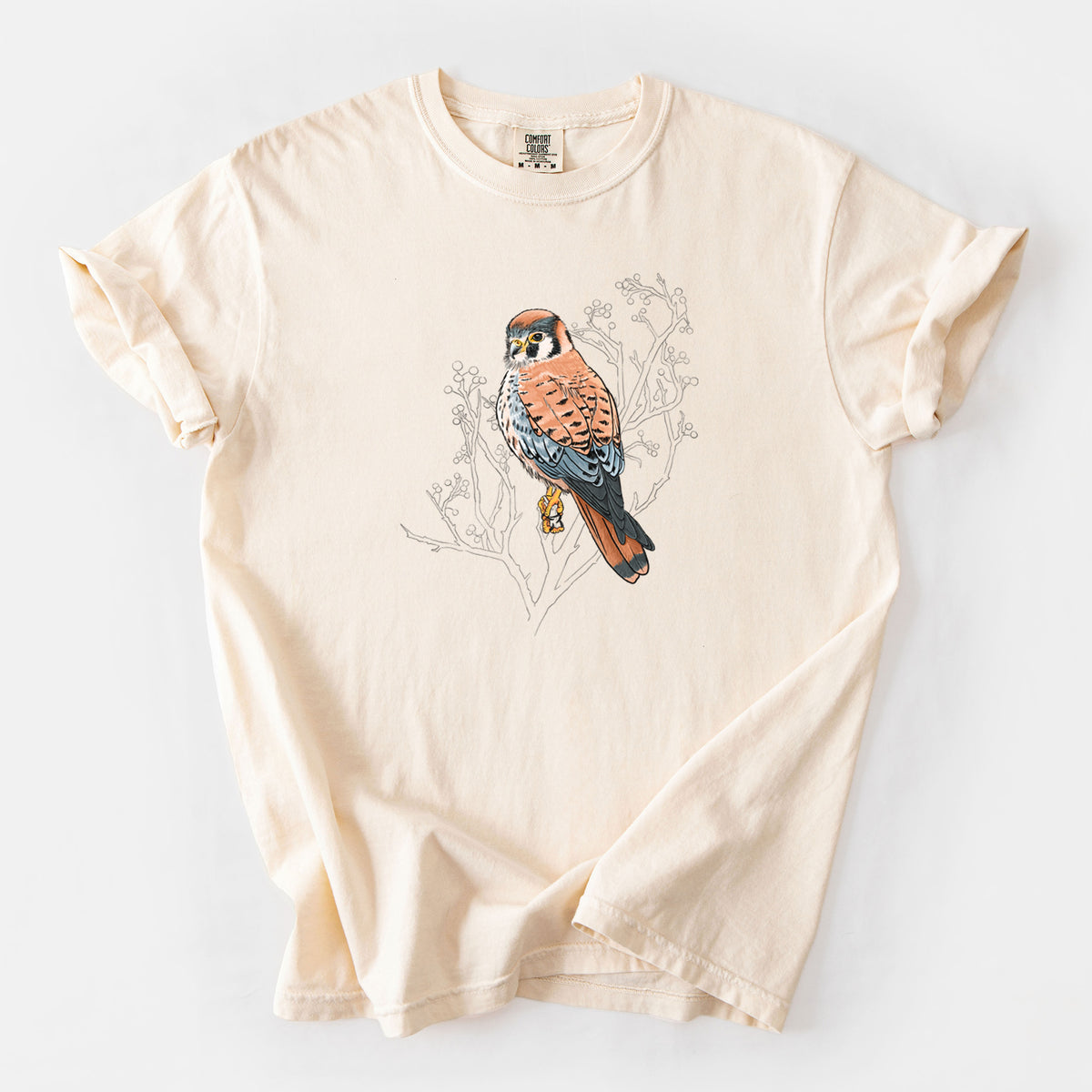 Vibrant American Kestrel - Falco sparverius - Unisex Comfort Colors Garment-Dyed Heavyweight T-shirt