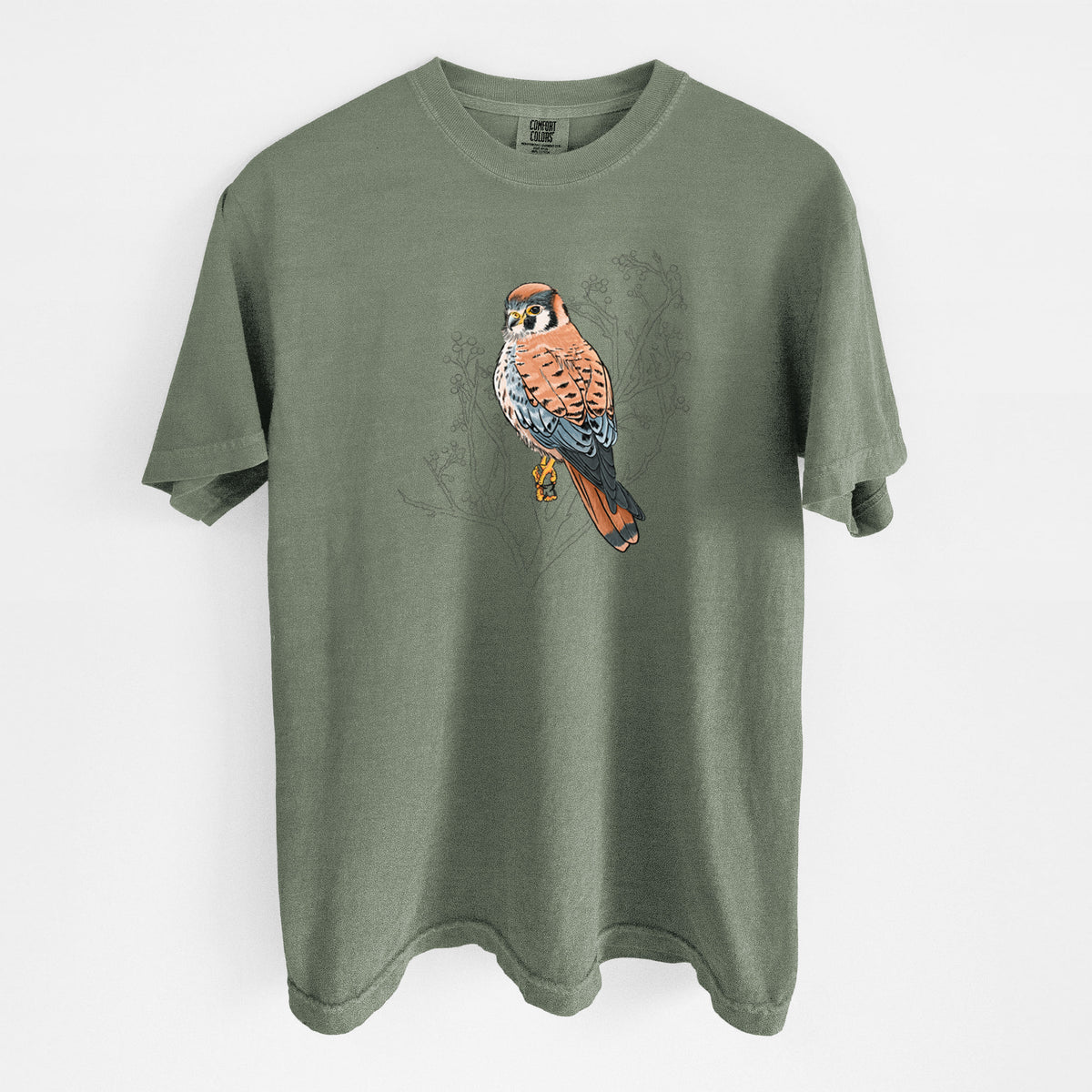 Vibrant American Kestrel - Falco sparverius - Unisex Comfort Colors Garment-Dyed Heavyweight T-shirt