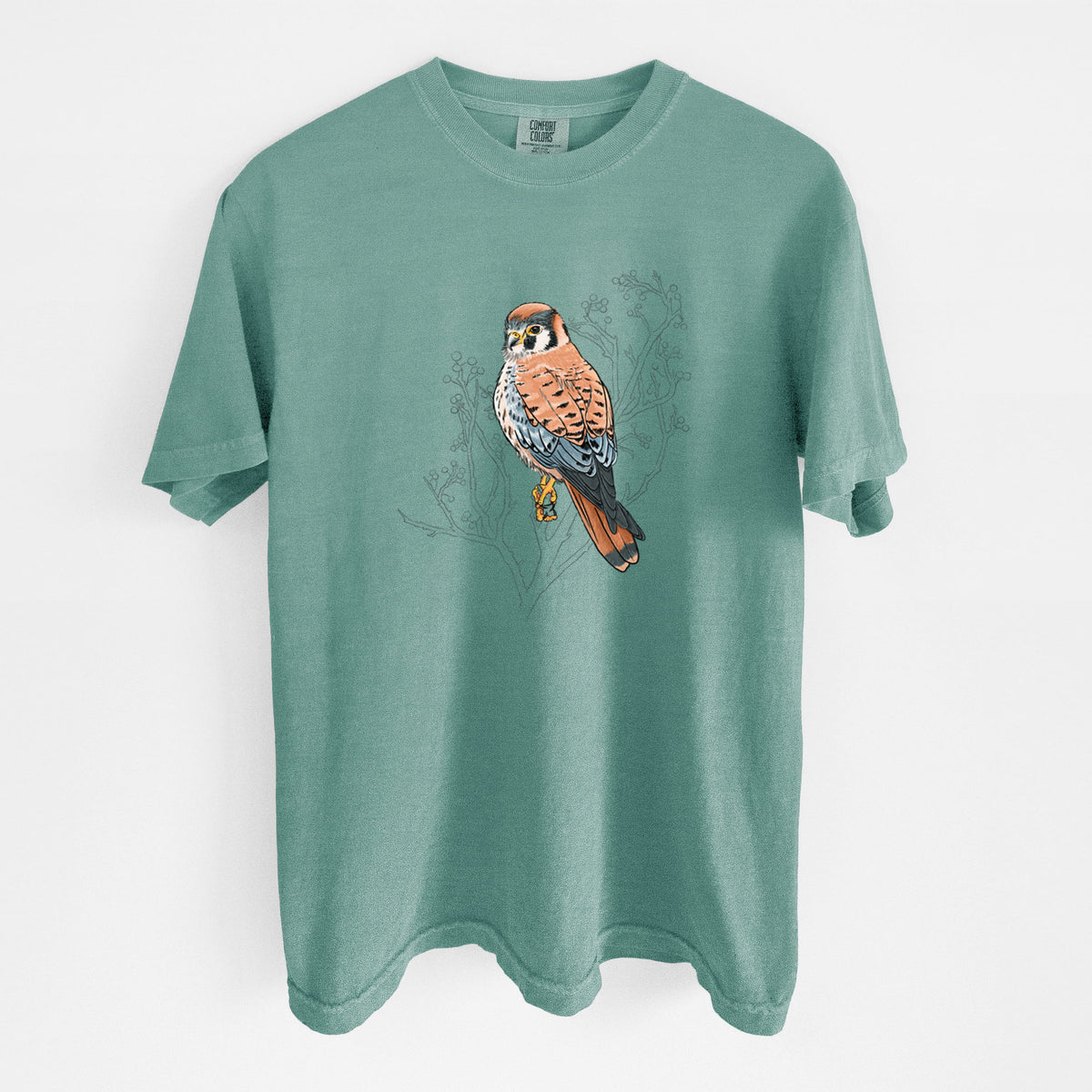 Vibrant American Kestrel - Falco sparverius - Unisex Comfort Colors Garment-Dyed Heavyweight T-shirt