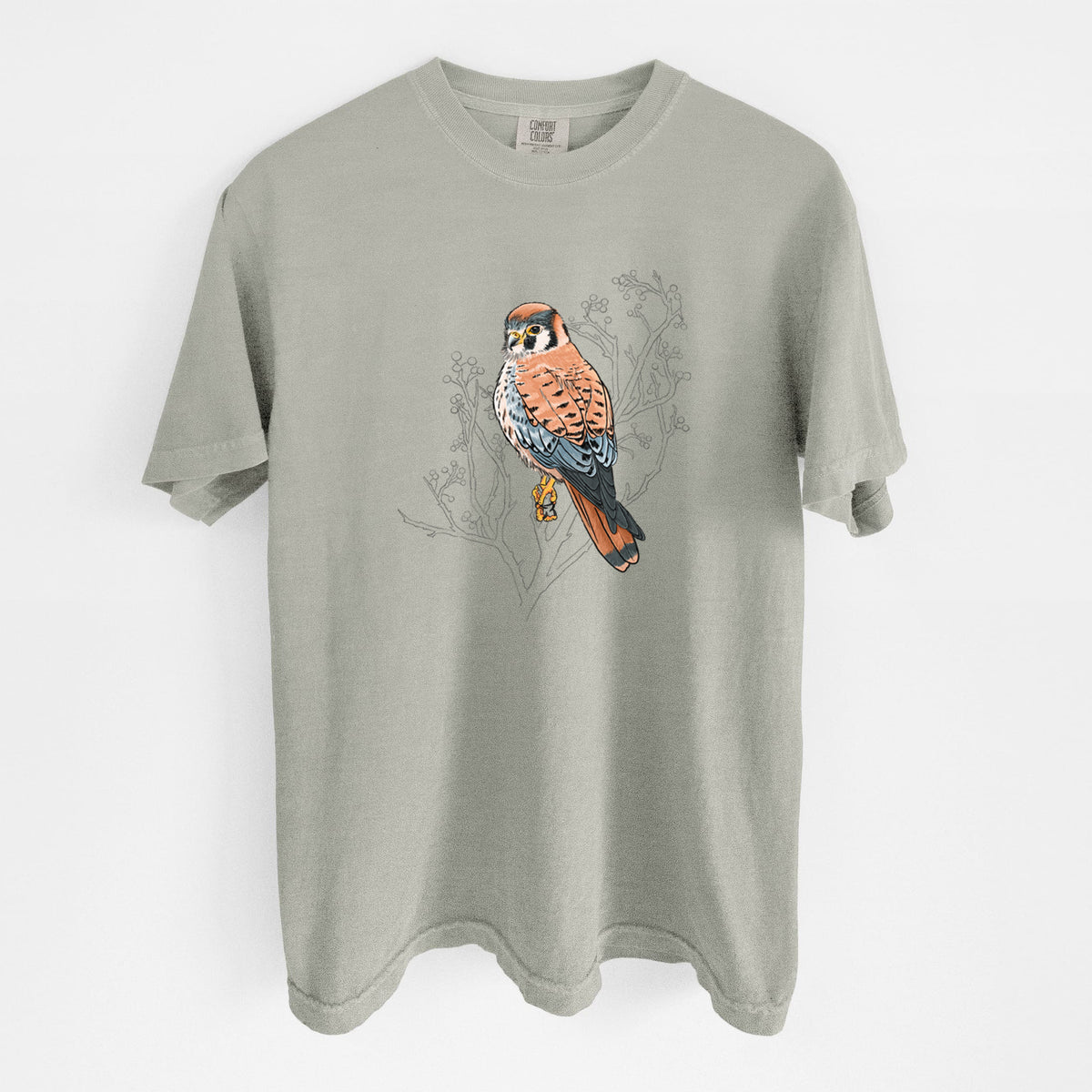 Vibrant American Kestrel - Falco sparverius - Unisex Comfort Colors Garment-Dyed Heavyweight T-shirt