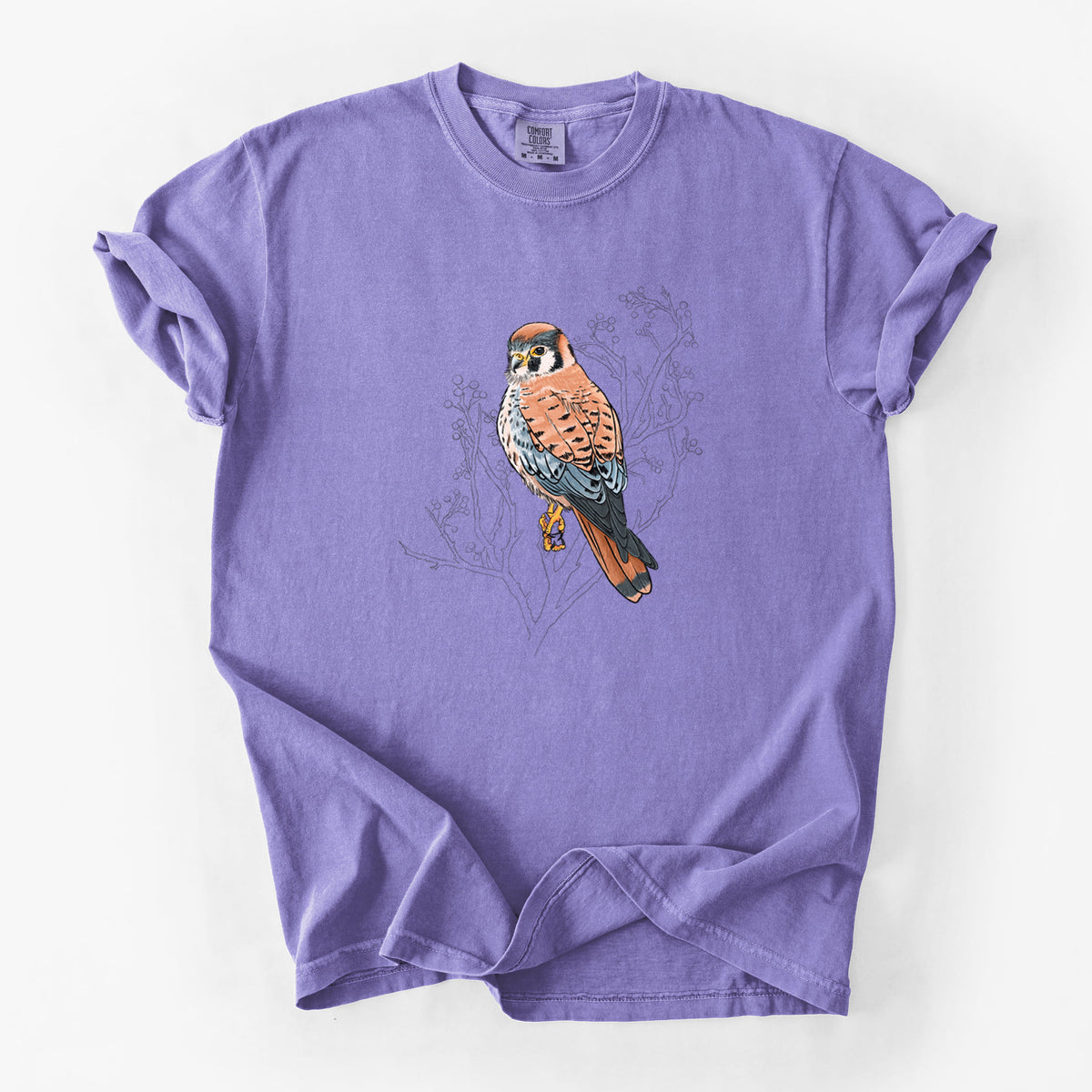 Vibrant American Kestrel - Falco sparverius - Unisex Comfort Colors Garment-Dyed Heavyweight T-shirt