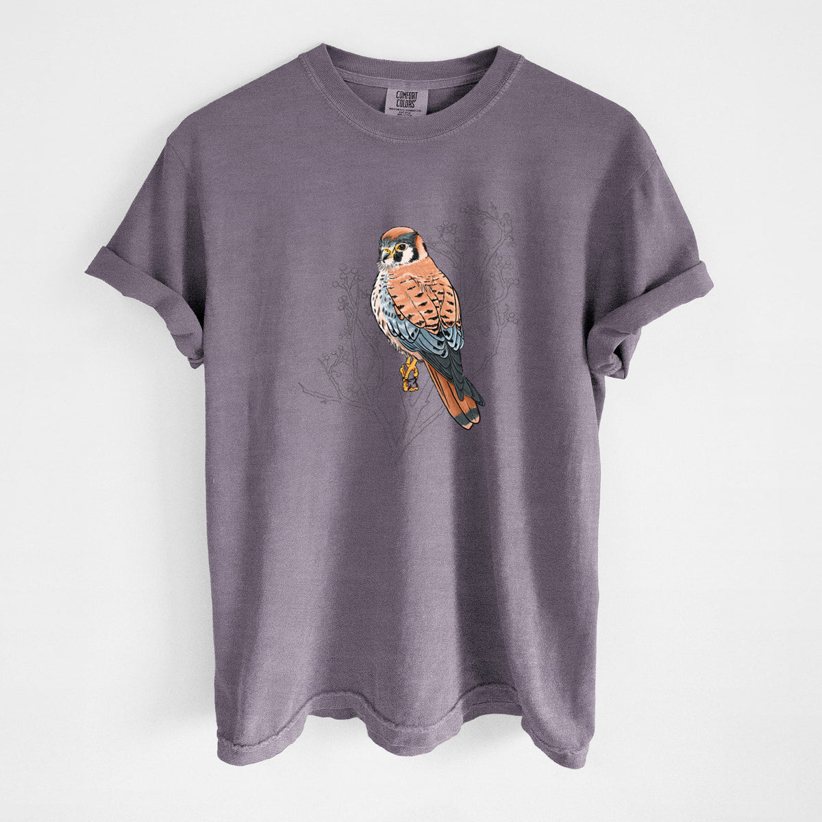 Vibrant American Kestrel - Falco sparverius - Unisex Comfort Colors Garment-Dyed Heavyweight T-shirt