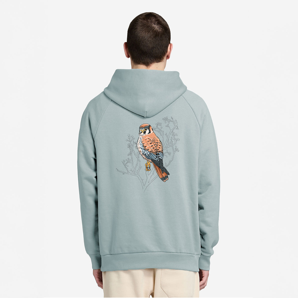 Vibrant American Kestrel - Falco sparverius - UltraLuxe Heavyweight French Terry Hoodie