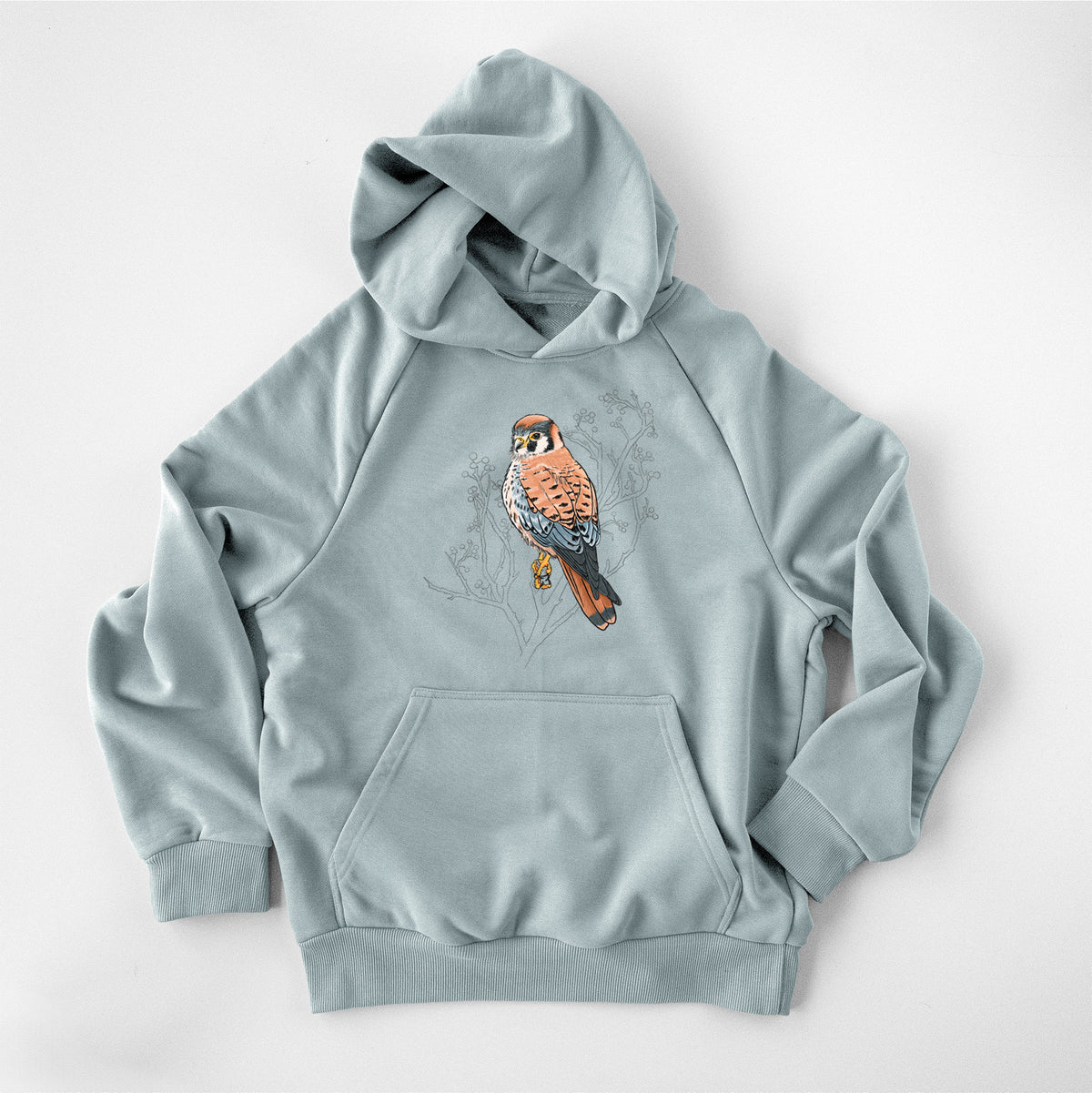 Vibrant American Kestrel - Falco sparverius - UltraLuxe Heavyweight French Terry Hoodie