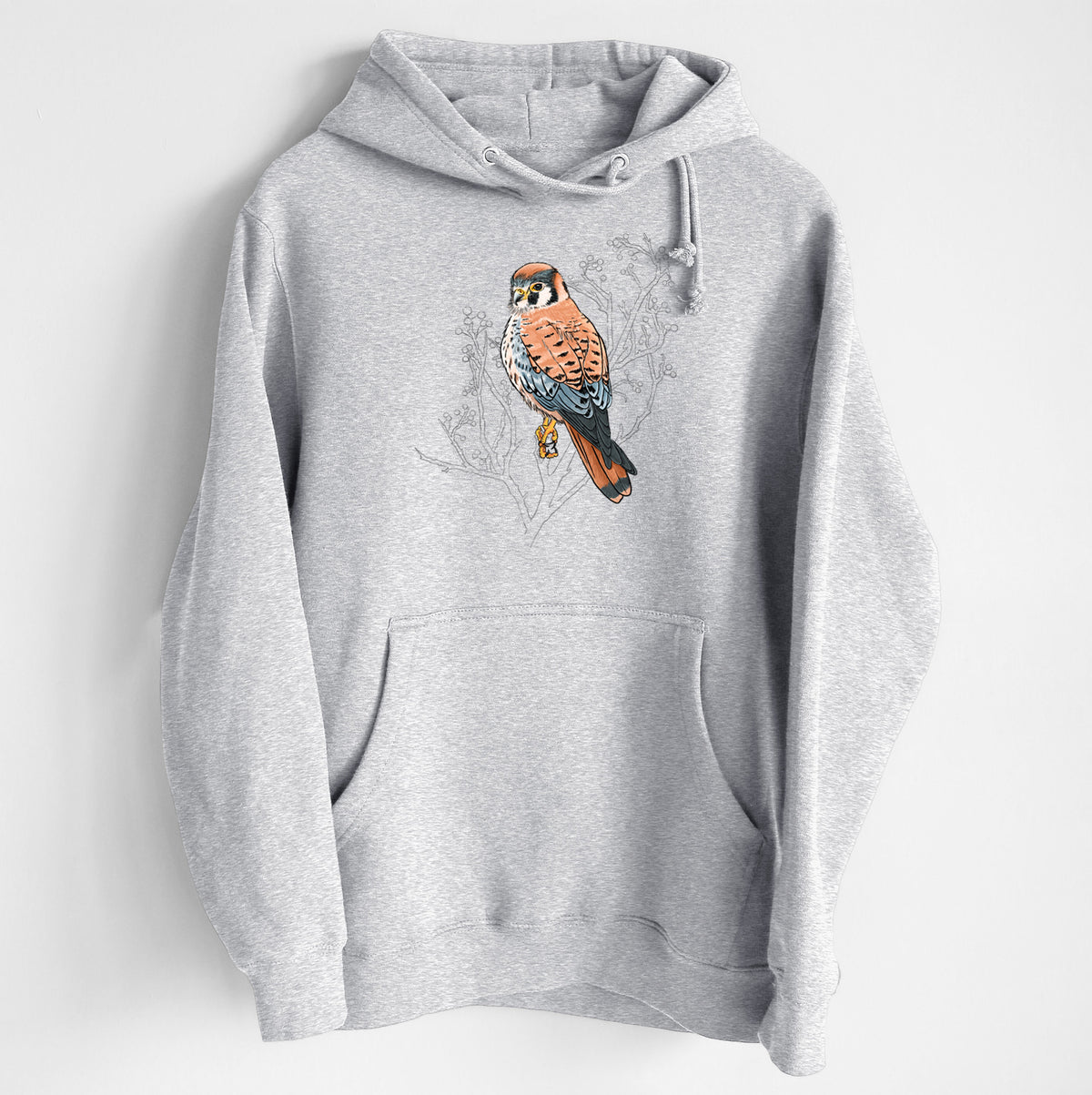 Vibrant American Kestrel - Falco sparverius - Heavyweight Fleece Hoodie