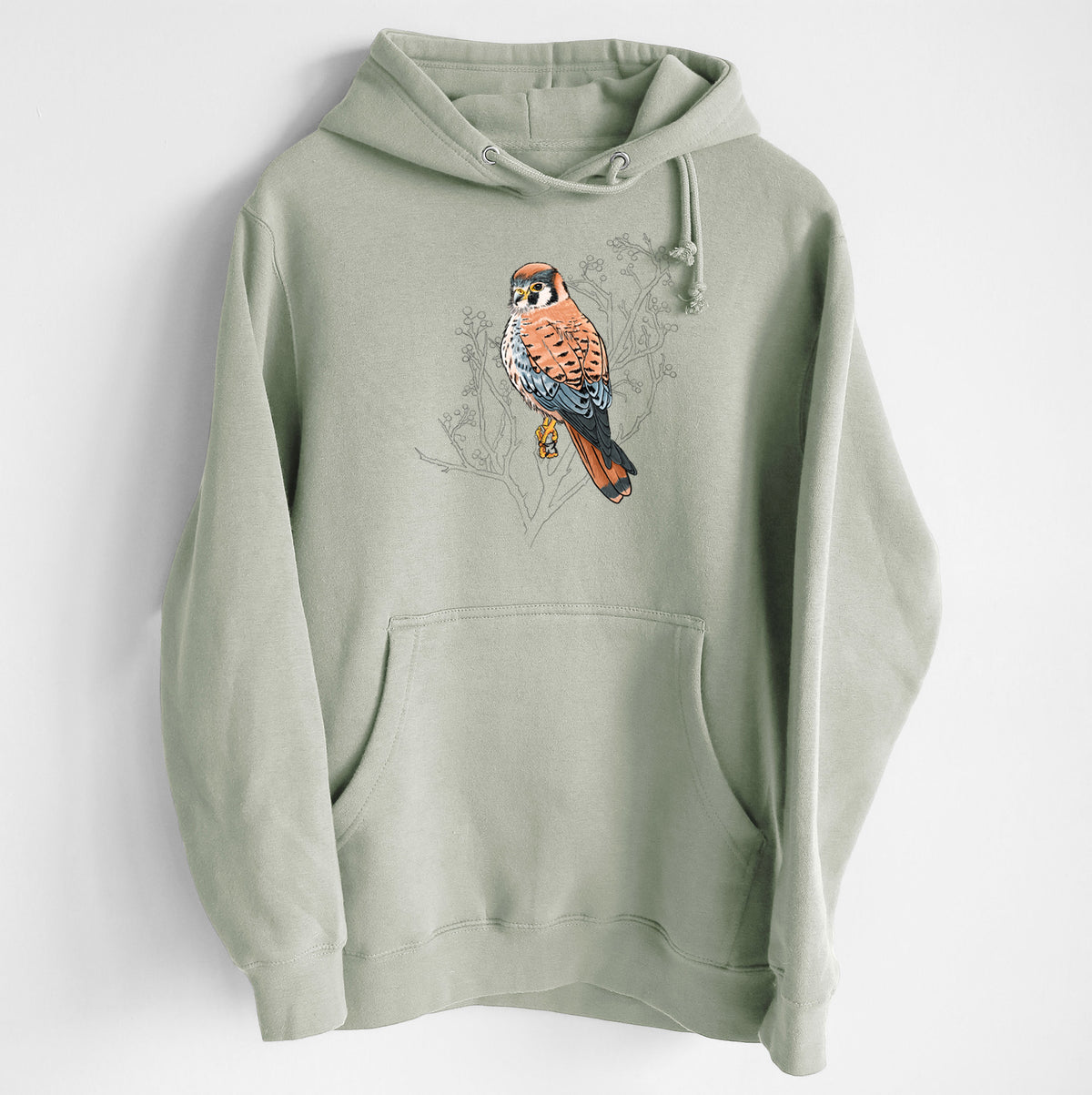 Vibrant American Kestrel - Falco sparverius - Heavyweight Fleece Hoodie