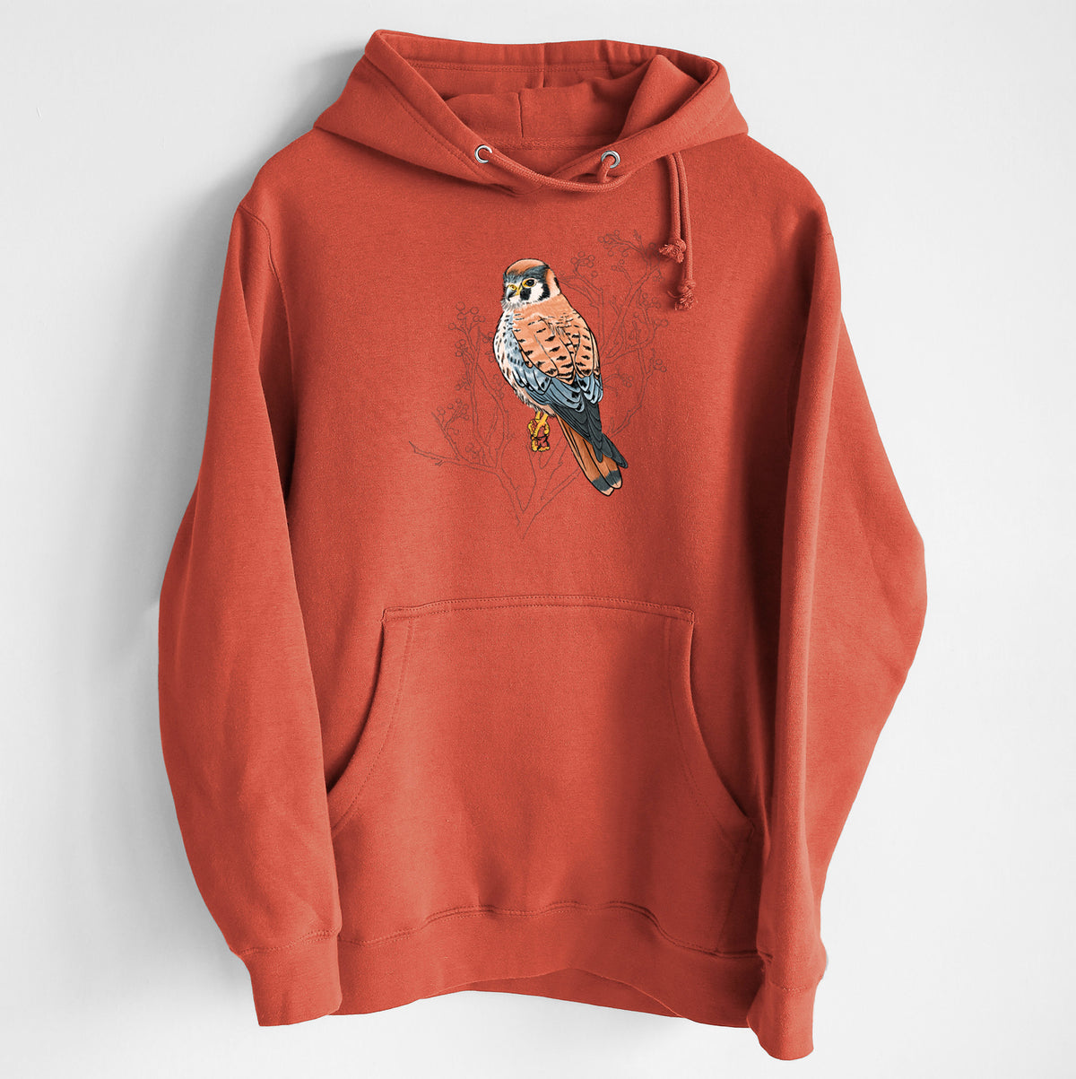 Vibrant American Kestrel - Falco sparverius - Heavyweight Fleece Hoodie