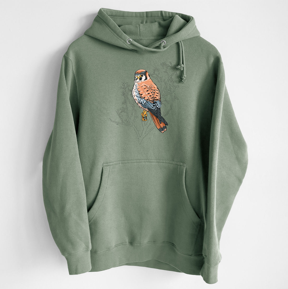 Vibrant American Kestrel - Falco sparverius - Heavyweight Fleece Hoodie