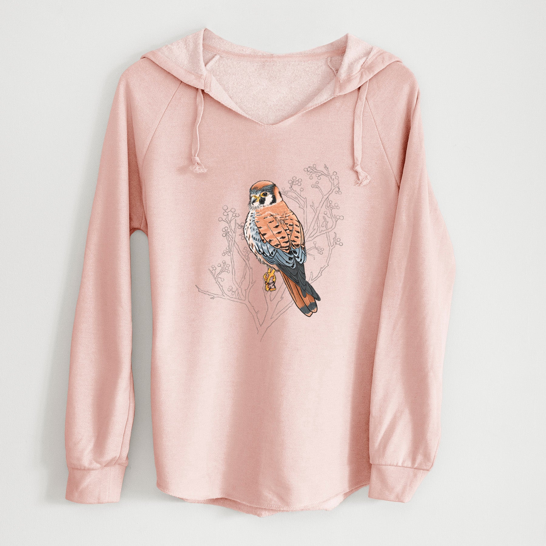 Vibrant American Kestrel - Falco sparverius - Cali Wave Hooded Sweatshirt