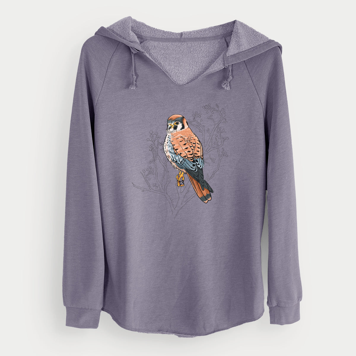Vibrant American Kestrel - Falco sparverius - Cali Wave Hooded Sweatshirt