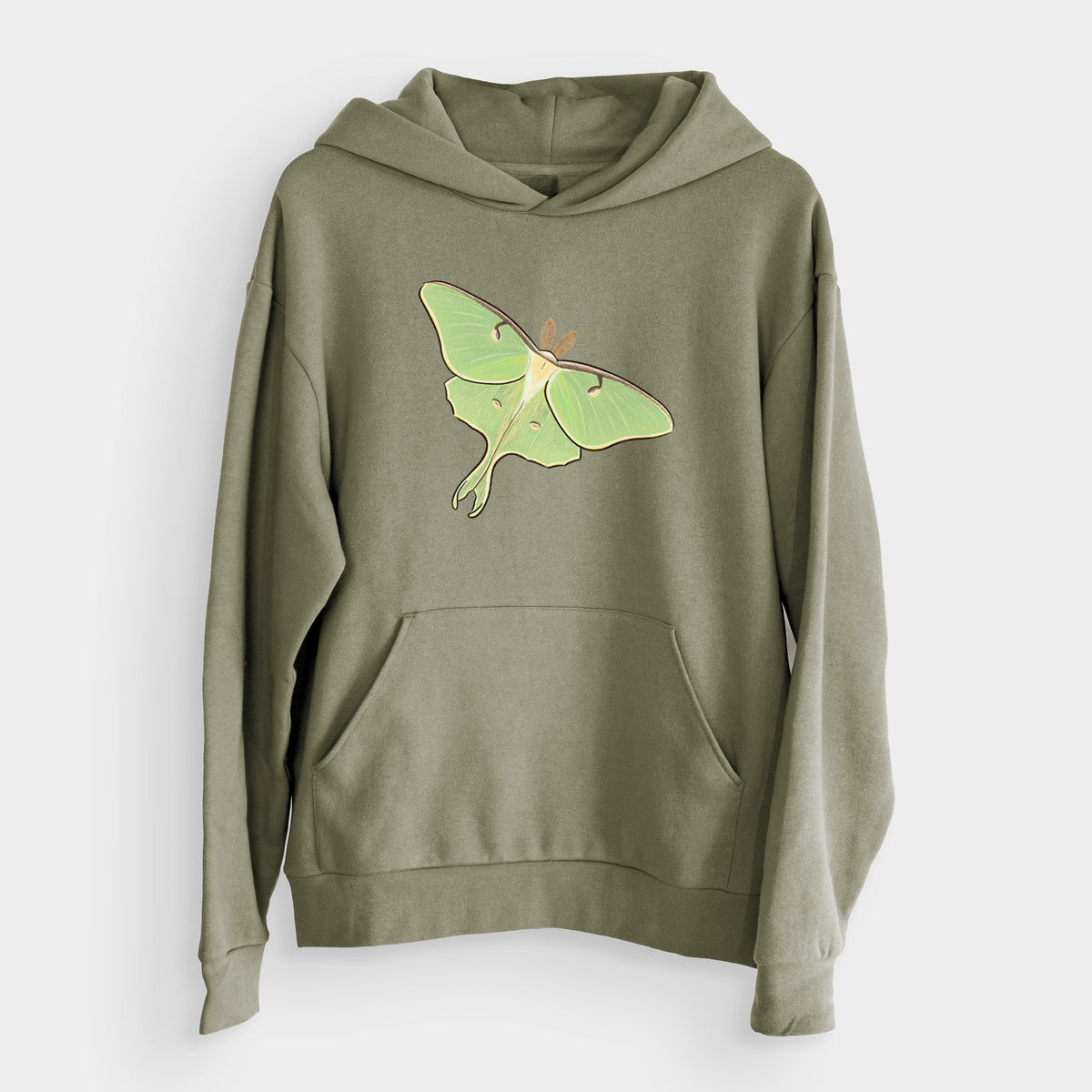 Vibrant Luna Moth - Actias luna  - Bodega Midweight Hoodie