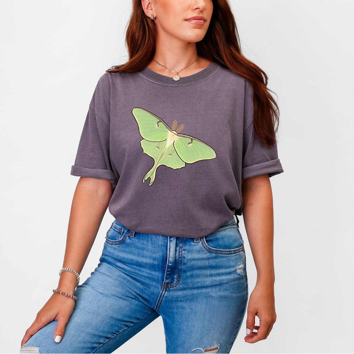 Vibrant Luna Moth - Actias luna - Unisex Comfort Colors Garment-Dyed Heavyweight T-shirt