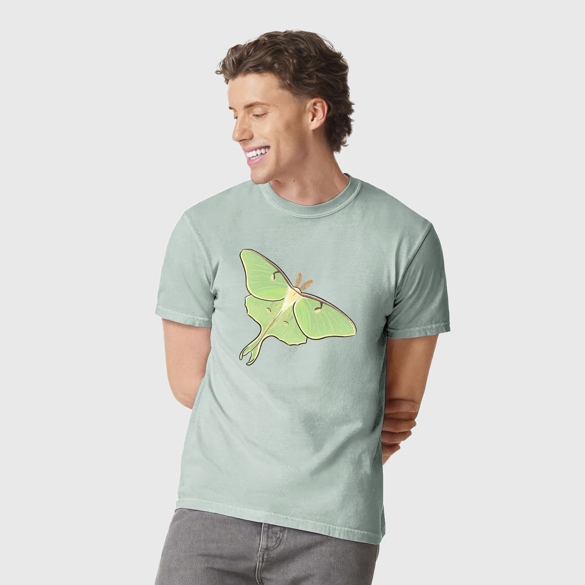 Vibrant Luna Moth - Actias luna - Unisex Comfort Colors Garment-Dyed Heavyweight T-shirt
