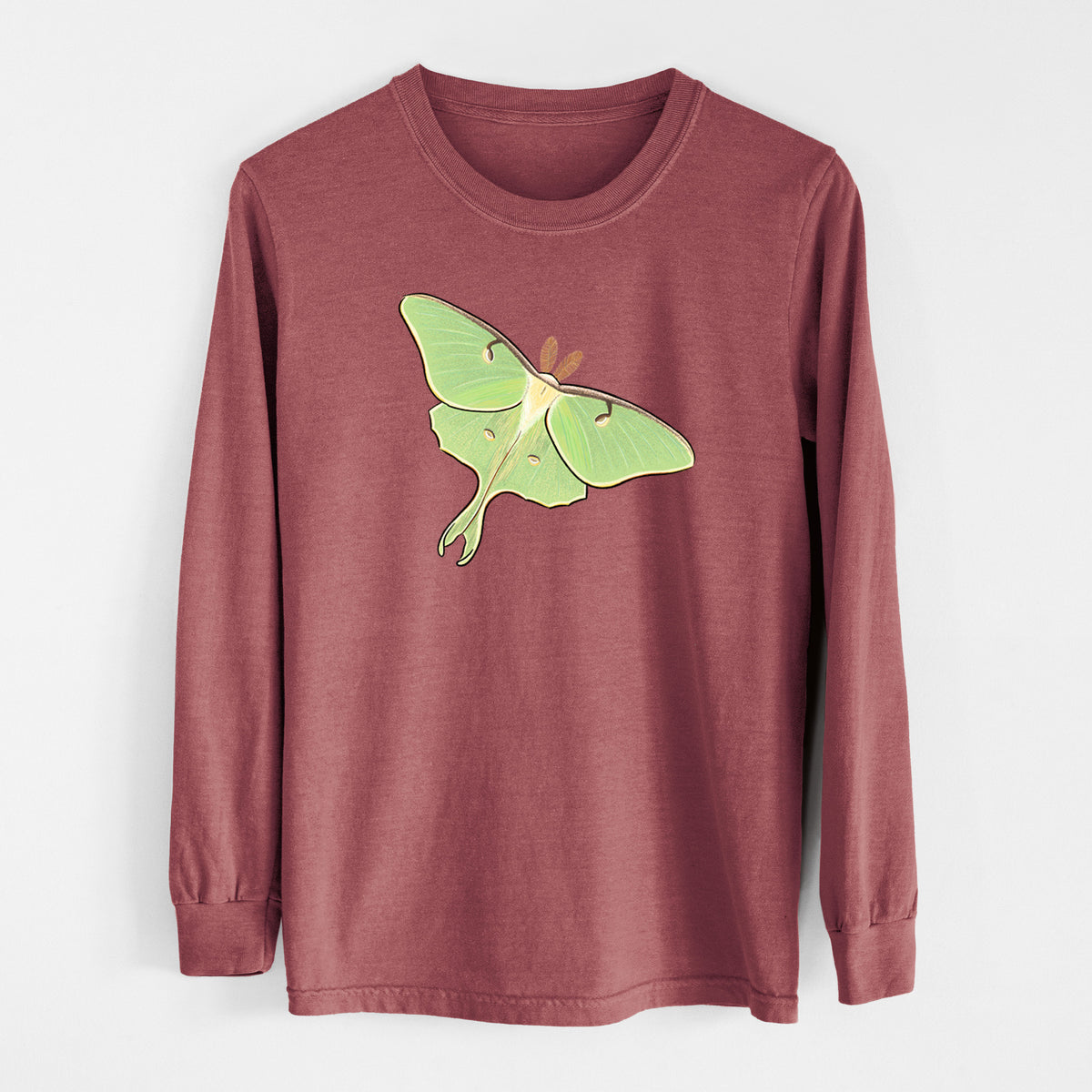 Vibrant Luna Moth - Actias luna - Unisex Comfort Colors 100% Cotton Long Sleeve