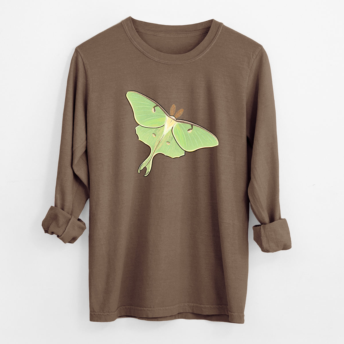 Vibrant Luna Moth - Actias luna - Unisex Comfort Colors 100% Cotton Long Sleeve