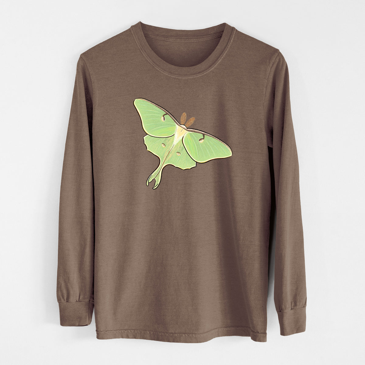 Vibrant Luna Moth - Actias luna - Unisex Comfort Colors 100% Cotton Long Sleeve