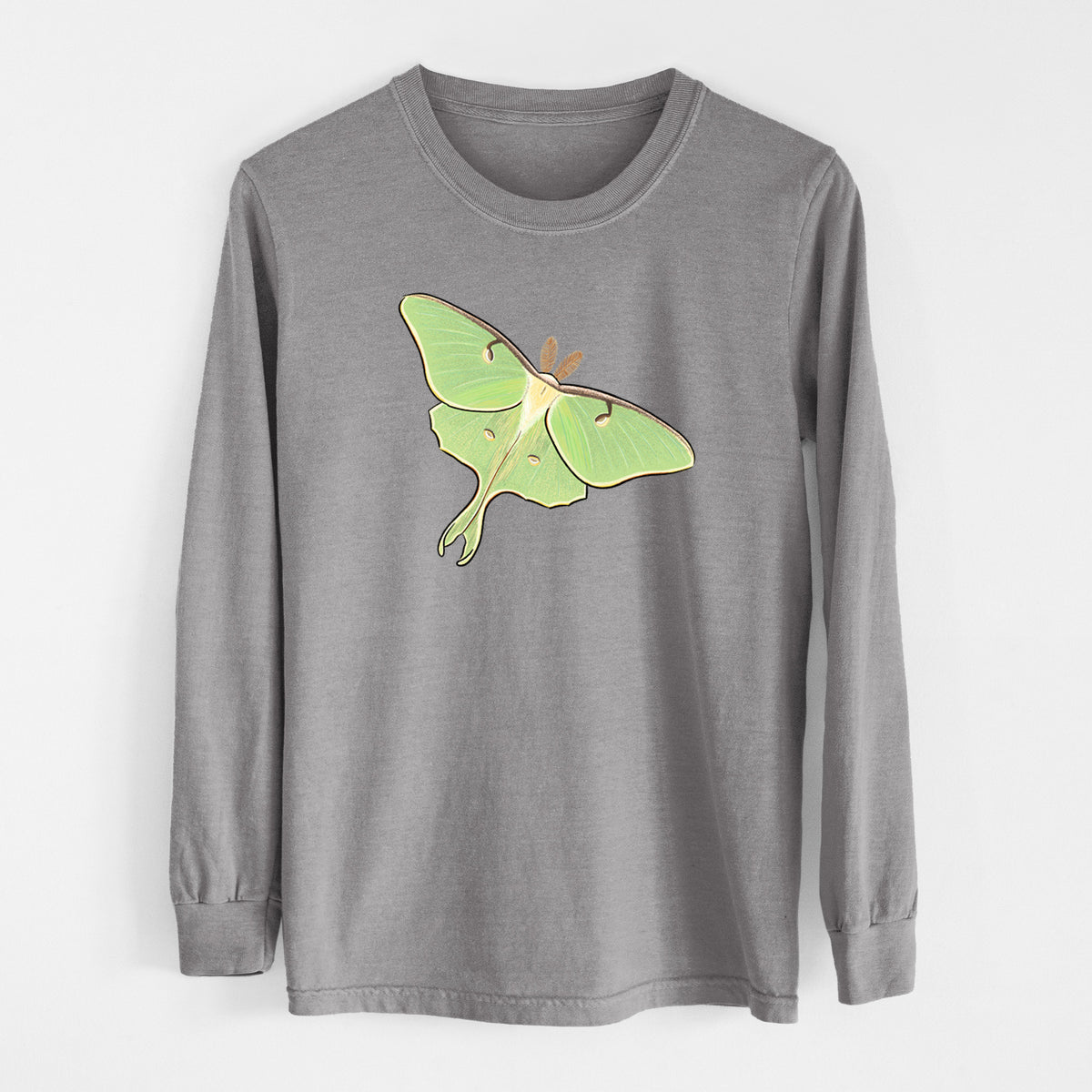 Vibrant Luna Moth - Actias luna - Unisex Comfort Colors 100% Cotton Long Sleeve