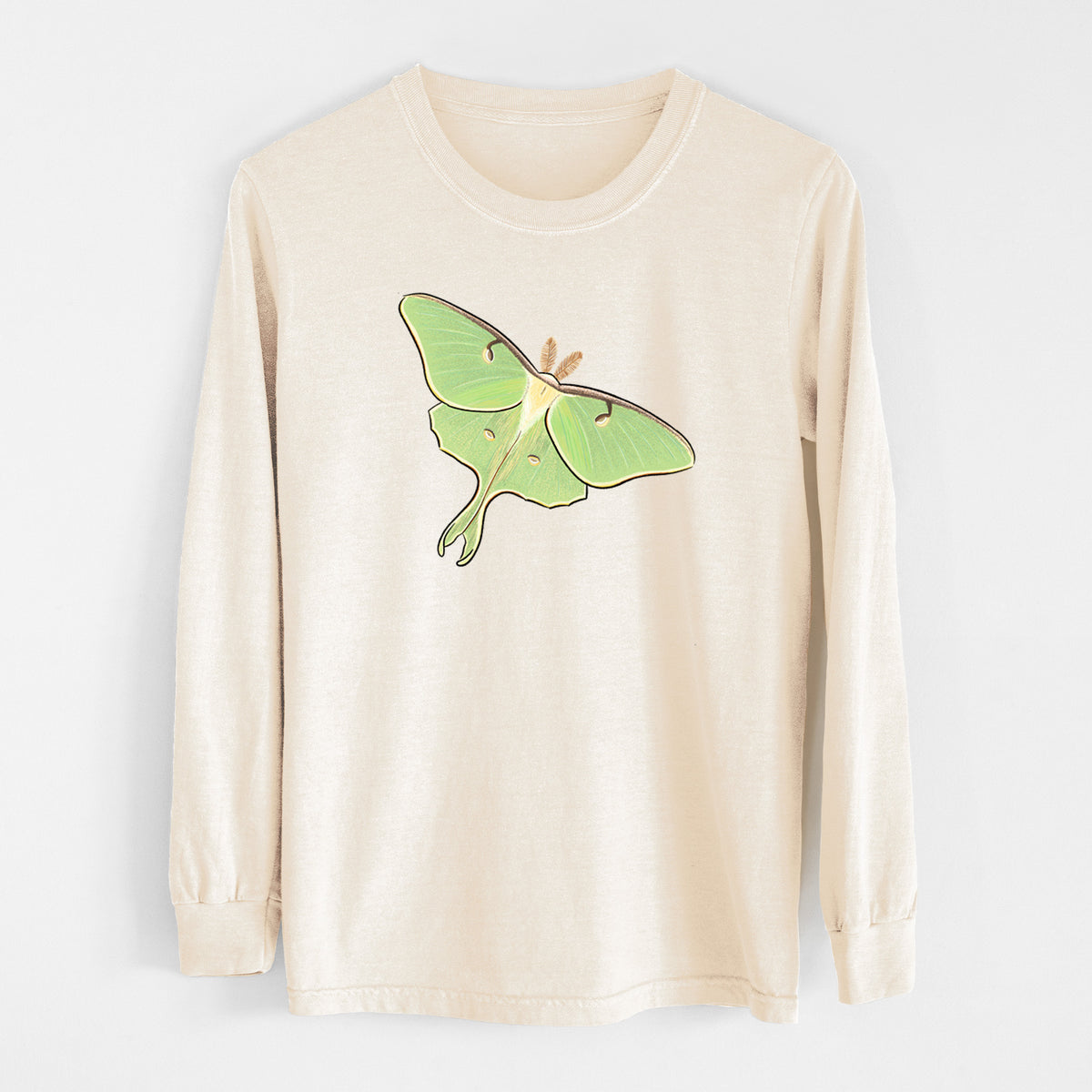 Vibrant Luna Moth - Actias luna - Unisex Comfort Colors 100% Cotton Long Sleeve