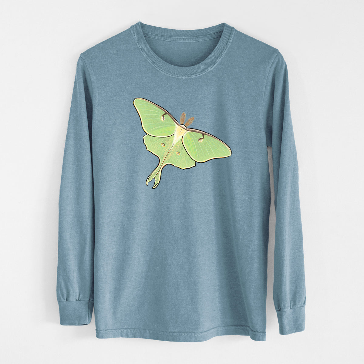 Vibrant Luna Moth - Actias luna - Unisex Comfort Colors 100% Cotton Long Sleeve