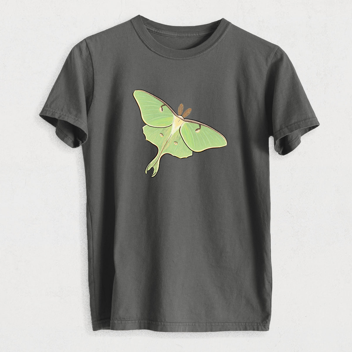 Vibrant Luna Moth - Actias luna - Heavyweight Men&#39;s 100% Organic Cotton Tee