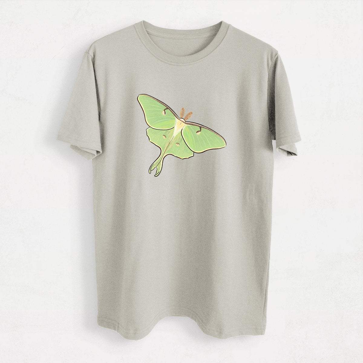 Vibrant Luna Moth - Actias luna - Heavyweight Men&#39;s 100% Organic Cotton Tee